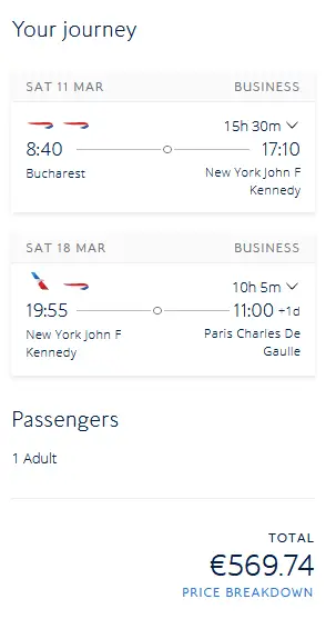 BA OTP JFK CDG C 570