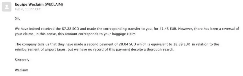 weclaim deadline response
