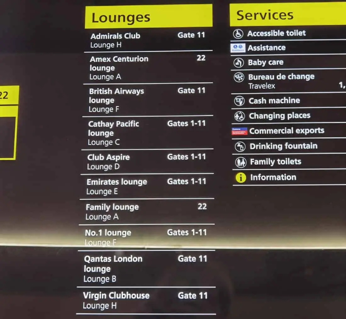 Lounge Auswahl T3 LHR