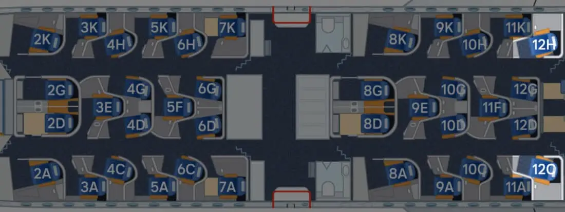 Allegris A350 Sitzplan Letzte Reihe