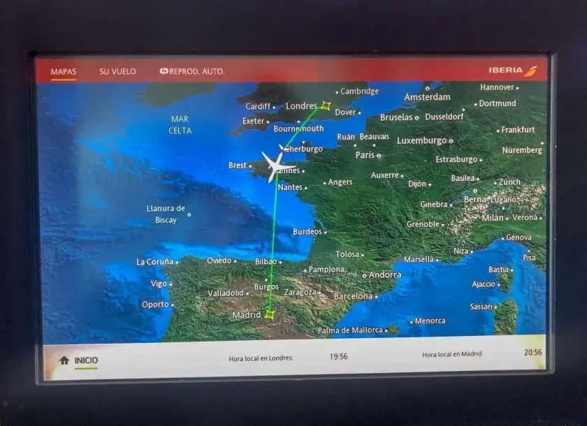 Iberia Business Class Moving Map